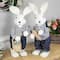 19" Navy Blue Standing Girl Bunny with Basket Easter Figure